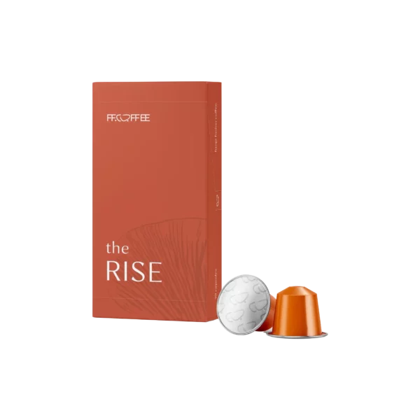 THE RISE mushroom coffee package